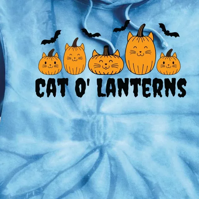 Funny Cat O Lanterns Pumpkin Halloween Cat Lovers Tie Dye Hoodie