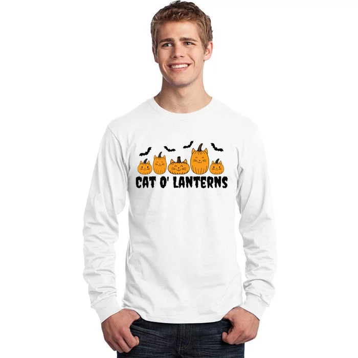 Funny Cat O Lanterns Pumpkin Halloween Cat Lovers Tall Long Sleeve T-Shirt