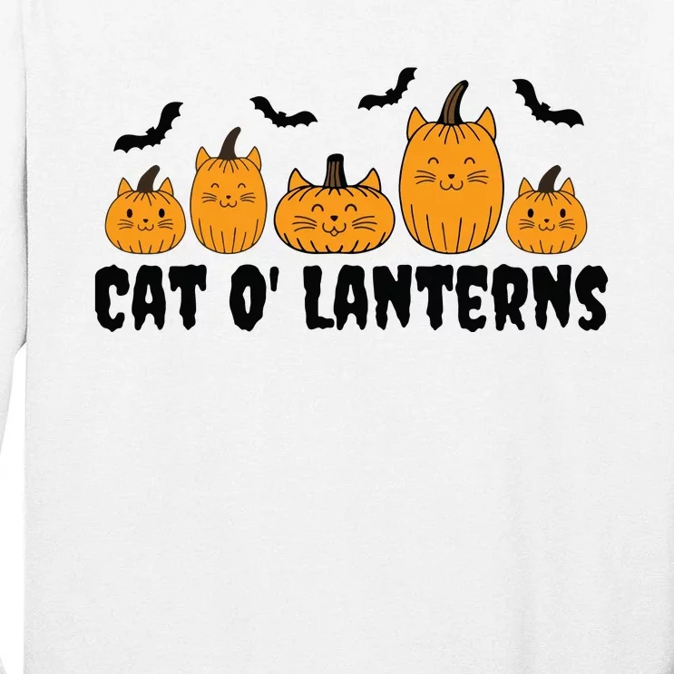 Funny Cat O Lanterns Pumpkin Halloween Cat Lovers Tall Long Sleeve T-Shirt