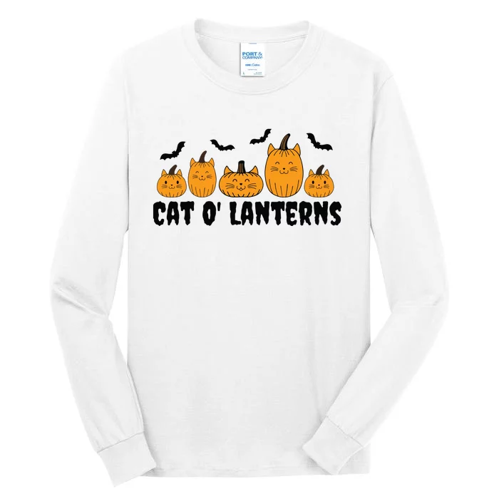 Funny Cat O Lanterns Pumpkin Halloween Cat Lovers Tall Long Sleeve T-Shirt