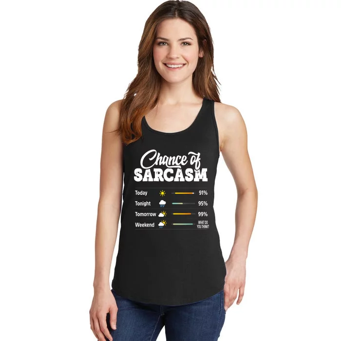 Funny Chance Of Sarcasm Humor Fun Sarcastic Ladies Essential Tank