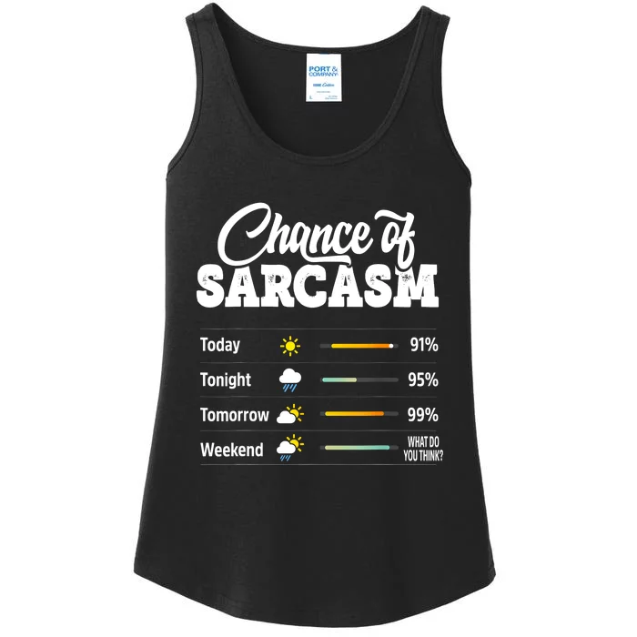 Funny Chance Of Sarcasm Humor Fun Sarcastic Ladies Essential Tank