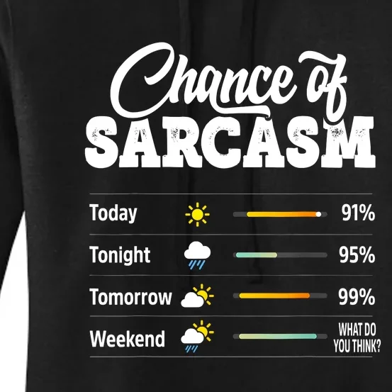 Funny Chance Of Sarcasm Humor Fun Sarcastic Women's Pullover Hoodie