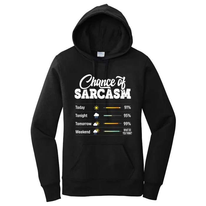 Funny Chance Of Sarcasm Humor Fun Sarcastic Women's Pullover Hoodie