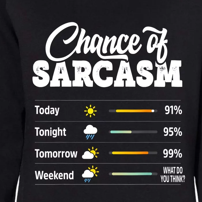 Funny Chance Of Sarcasm Humor Fun Sarcastic Womens California Wash Sweatshirt