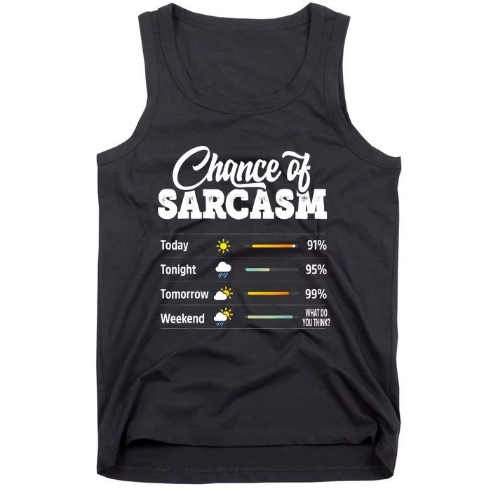 Funny Chance Of Sarcasm Humor Fun Sarcastic Tank Top