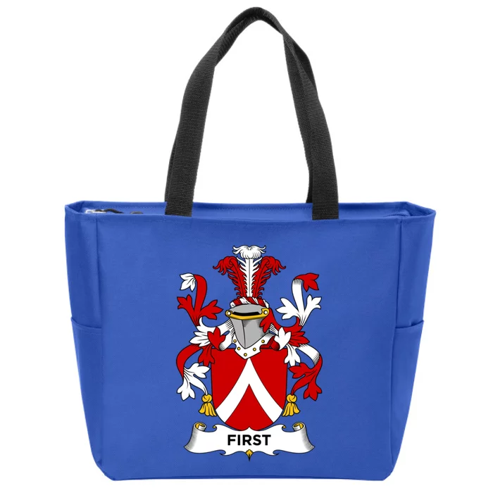 First Coat Of Arms Funny Gift Family Crest Cute Gift Zip Tote Bag