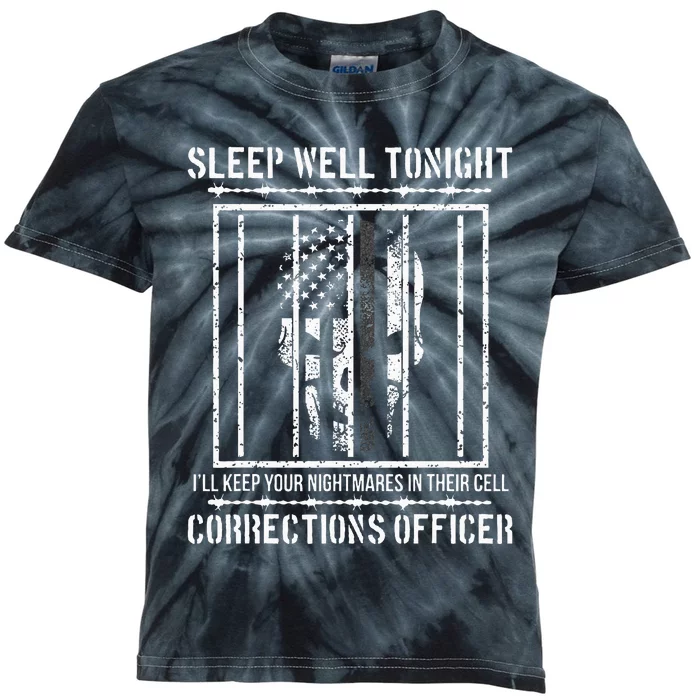 Funny Corrections Officer Proud Correctional Officer Kids Tie-Dye T-Shirt