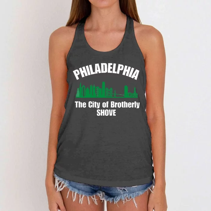 Funny City of Brotherly Women's Knotted Racerback Tank