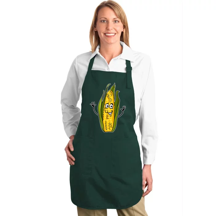 Funny Corn On The Cob Farmers Food Full-Length Apron With Pocket