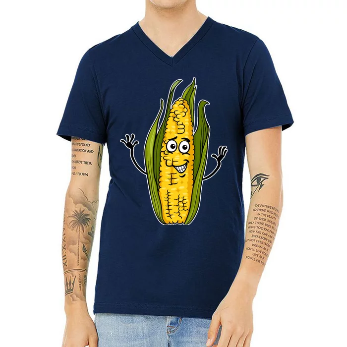 Funny Corn On The Cob Farmers Food V-Neck T-Shirt