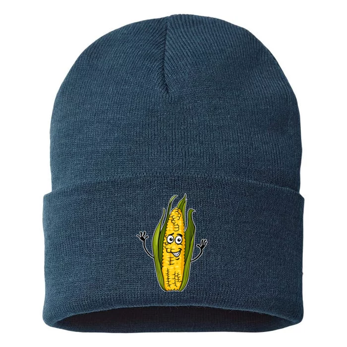 Funny Corn On The Cob Farmers Food Sustainable Knit Beanie