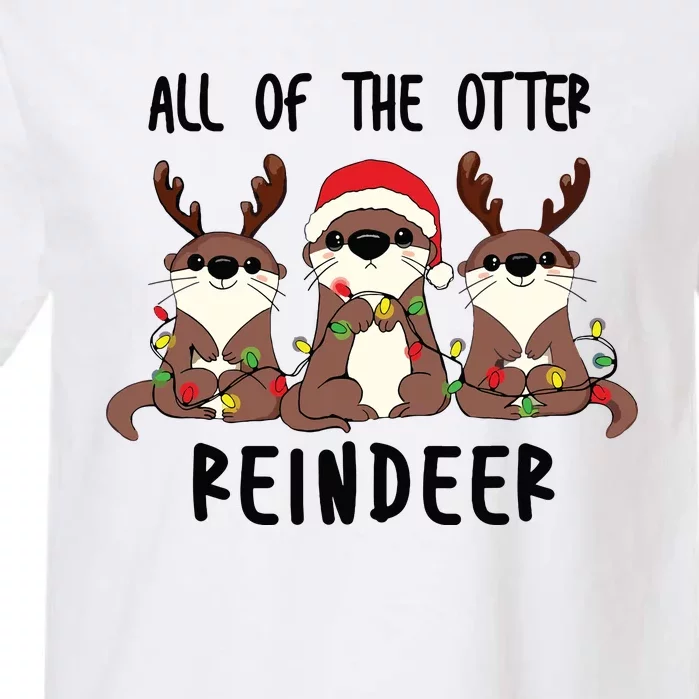 Funny Christmas Otters Cute All Of The Otter Reindeer Garment-Dyed Heavyweight T-Shirt