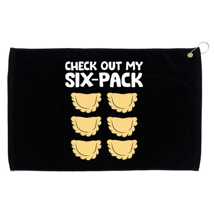 funny Check Out My Six Pack Polish Dumplings Grommeted Golf Towel