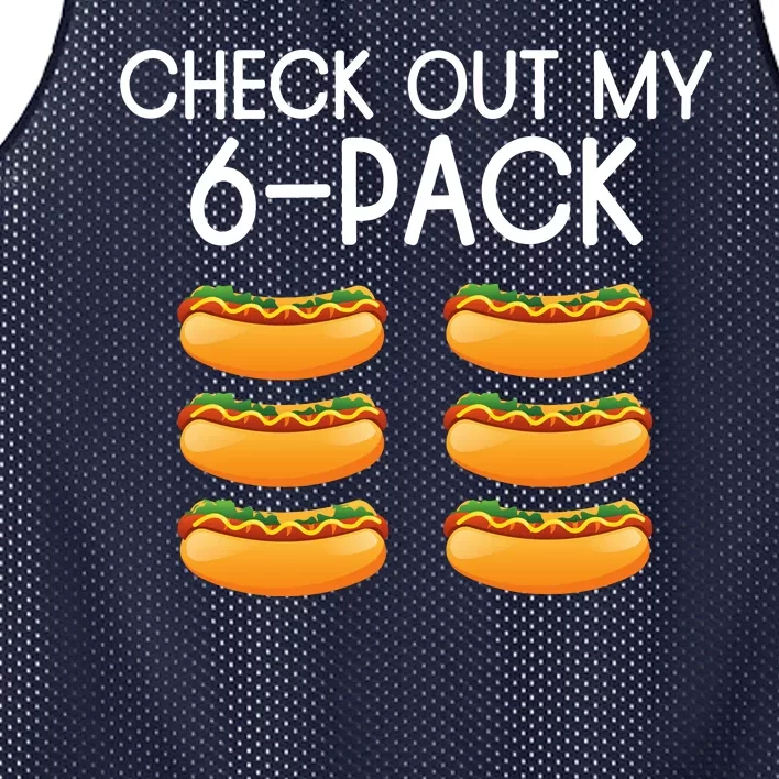 Funny Check Out My 6 Pack Hotdog Funny Hot Dog Lovers Gym Lovers Mesh Reversible Basketball Jersey Tank