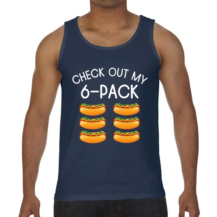 Funny Check Out My 6 Pack Hotdog Gym Lovers Funny Hotdog Lovers Comfort Colors® Tank Top