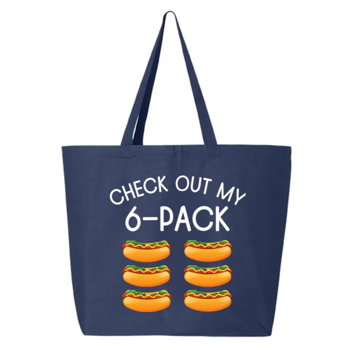 Funny Check Out My 6 Pack Hotdog Gym Lovers Funny Hotdog Lovers 25L Jumbo Tote