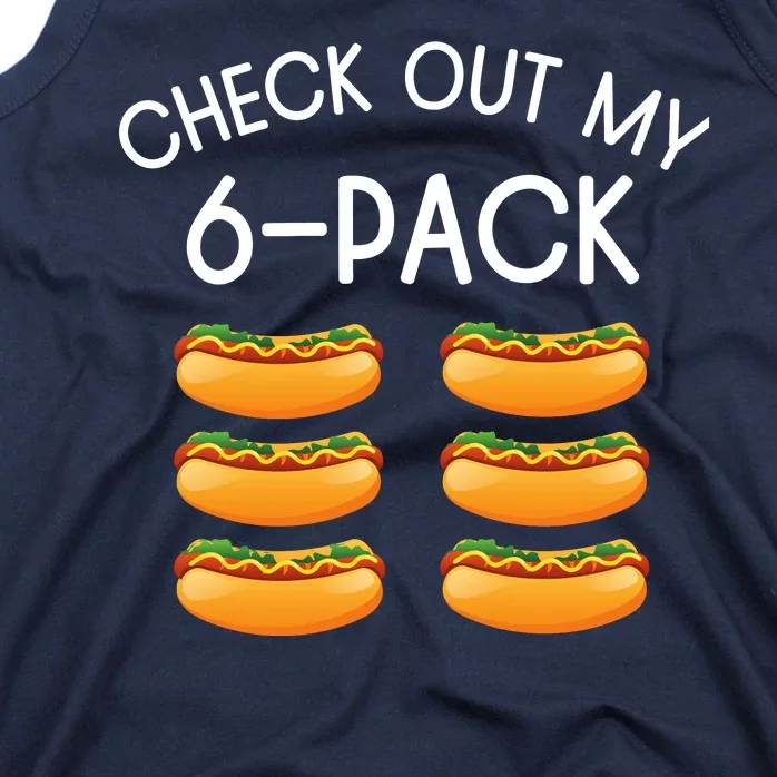 Funny Check Out My 6 Pack Hotdog Gym Lovers Funny Hotdog Lovers Tank Top