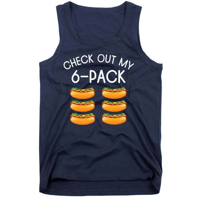 Funny Check Out My 6 Pack Hotdog Gym Lovers Funny Hotdog Lovers Tank Top