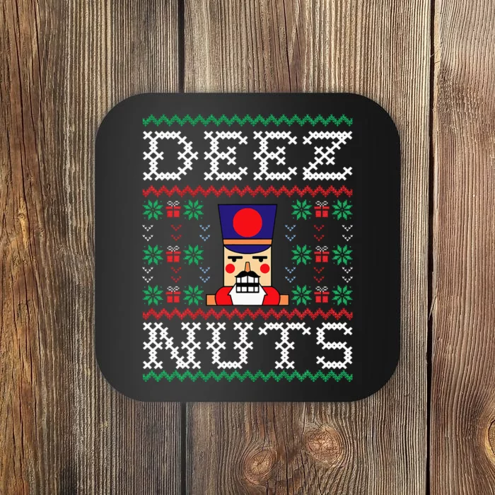 Funny Christmas Pajama Family Xmas Deez Nuts Nutcracker Nut Coaster