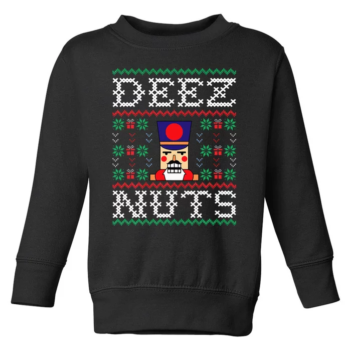 Funny Christmas Pajama Family Xmas Deez Nuts Nutcracker Nut Toddler Sweatshirt