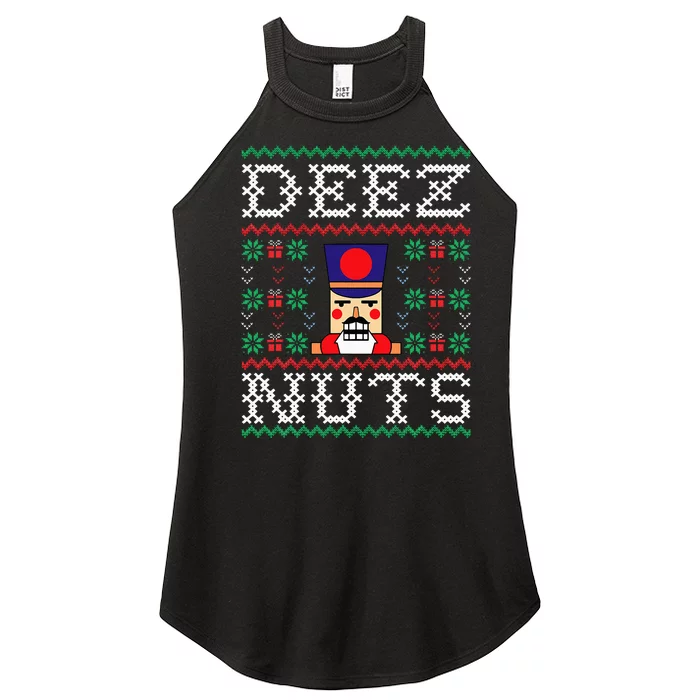 Funny Christmas Pajama Family Xmas Deez Nuts Nutcracker Nut Women’s Perfect Tri Rocker Tank