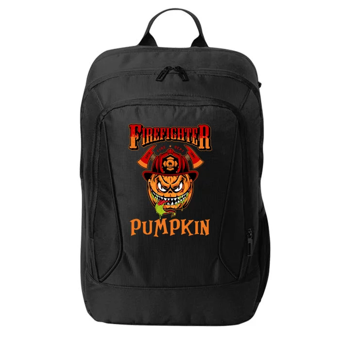 Firefighter Costume Pumpkin Halloween Firefighter Gift City Backpack