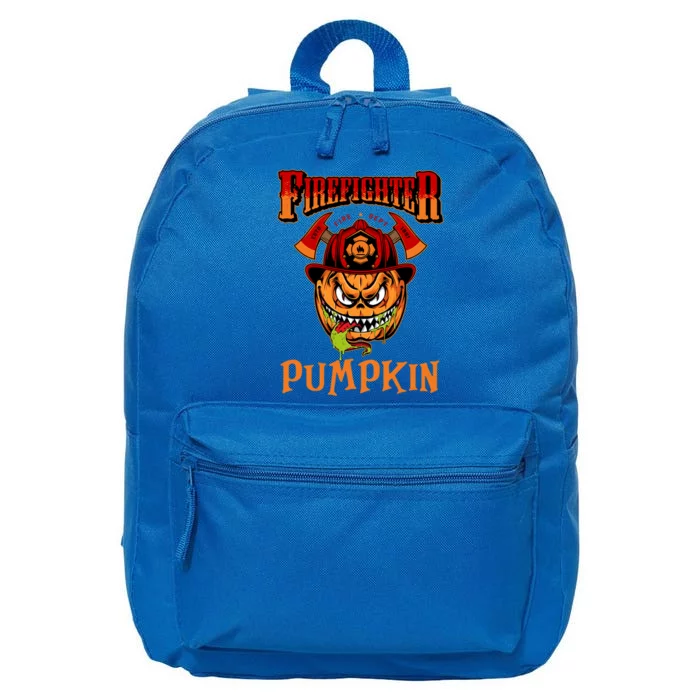 Firefighter Costume Pumpkin Halloween Firefighter Gift 16 in Basic Backpack