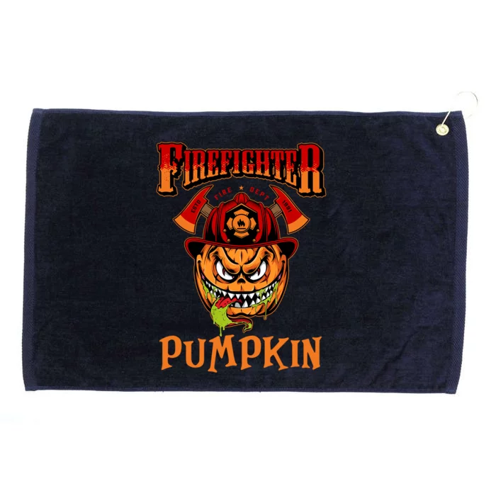 Firefighter Costume Pumpkin Halloween Firefighter Gift Grommeted Golf Towel