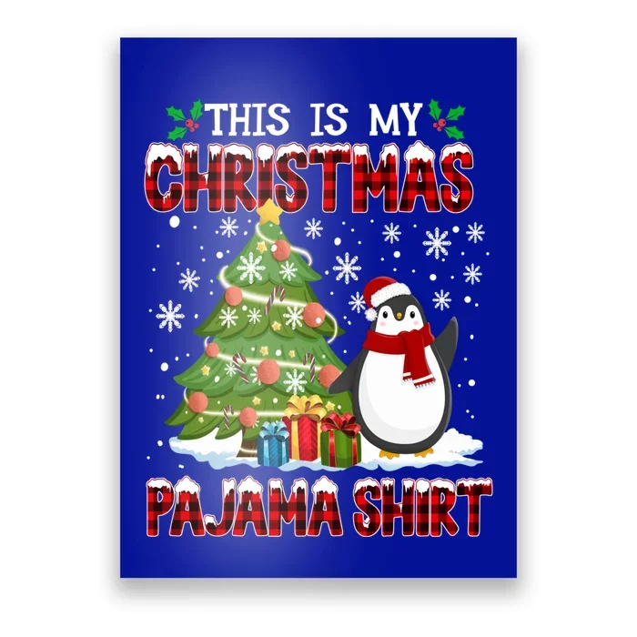 Funny Christmas Pajama: Penguin Christmas Tree Winter Design Gift Poster