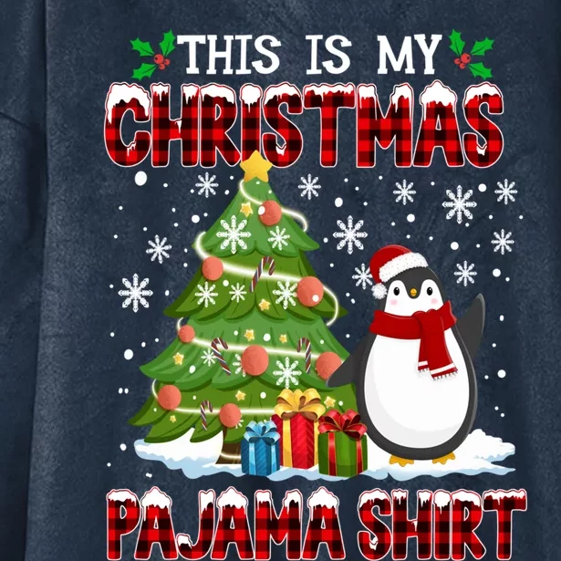 Funny Christmas Pajama: Penguin Christmas Tree Winter Design Gift Hooded Wearable Blanket