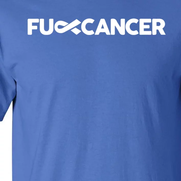 Fuck Cancer Pink F U Fu Inner Ribbon Cancer Awareness Symbol Gift Tall T-Shirt