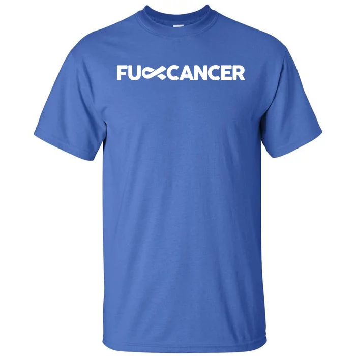 Fuck Cancer Pink F U Fu Inner Ribbon Cancer Awareness Symbol Gift Tall T-Shirt