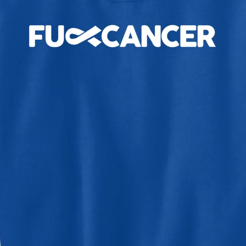 Fuck Cancer Pink F U Fu Inner Ribbon Cancer Awareness Symbol Gift Kids Sweatshirt