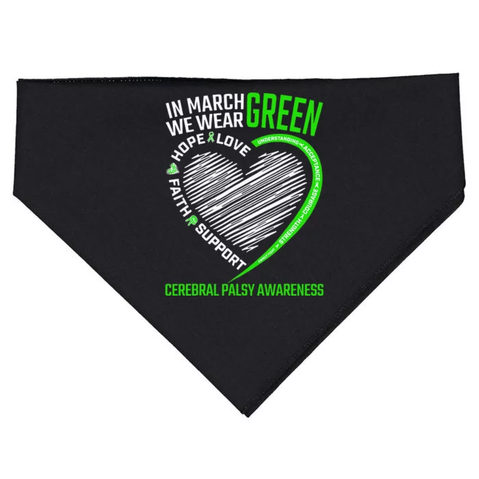 funny Cerebral Palsy awareness green ribbon USA-Made Doggie Bandana