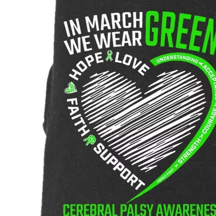 funny Cerebral Palsy awareness green ribbon Doggie 3-End Fleece Hoodie