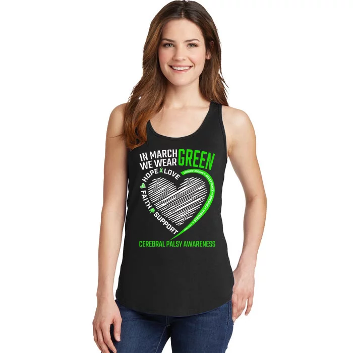 funny Cerebral Palsy awareness green ribbon Ladies Essential Tank