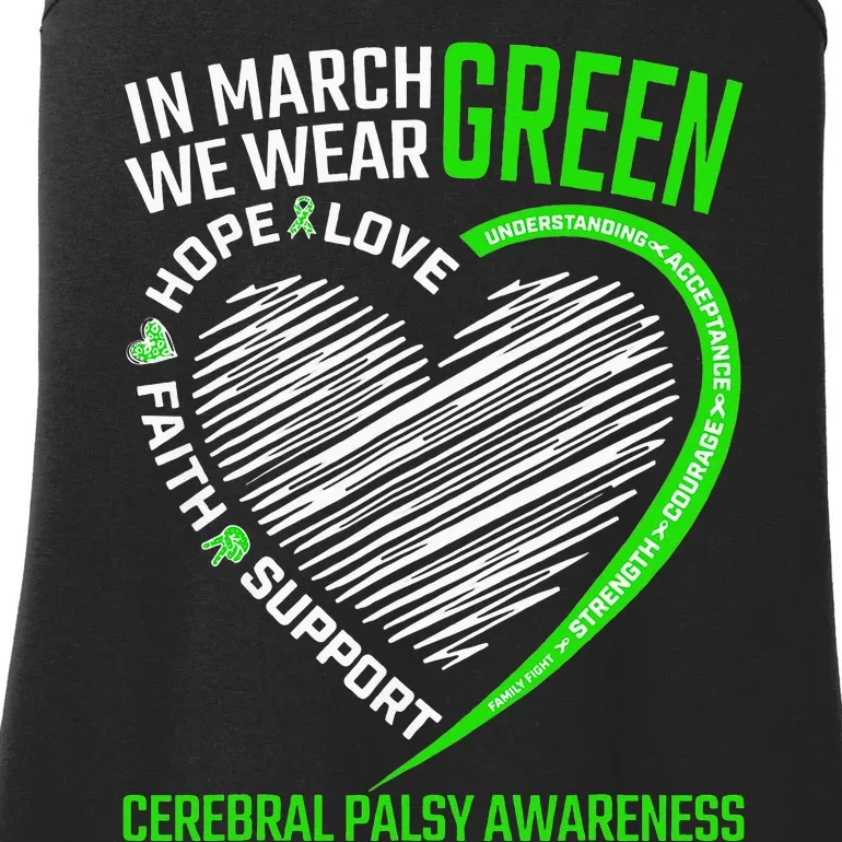 funny Cerebral Palsy awareness green ribbon Ladies Essential Tank