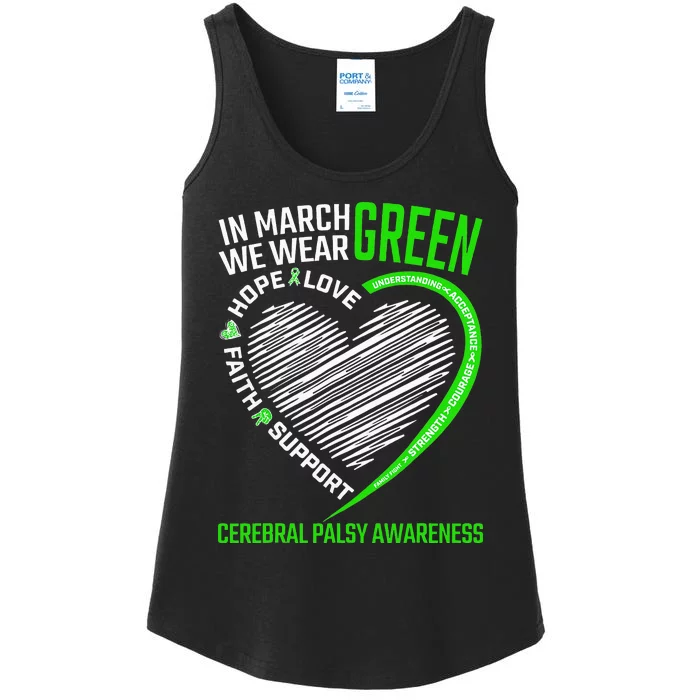 funny Cerebral Palsy awareness green ribbon Ladies Essential Tank