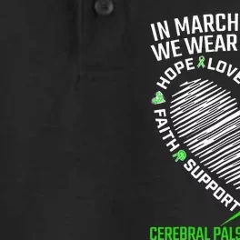 funny Cerebral Palsy awareness green ribbon Dry Zone Grid Performance Polo