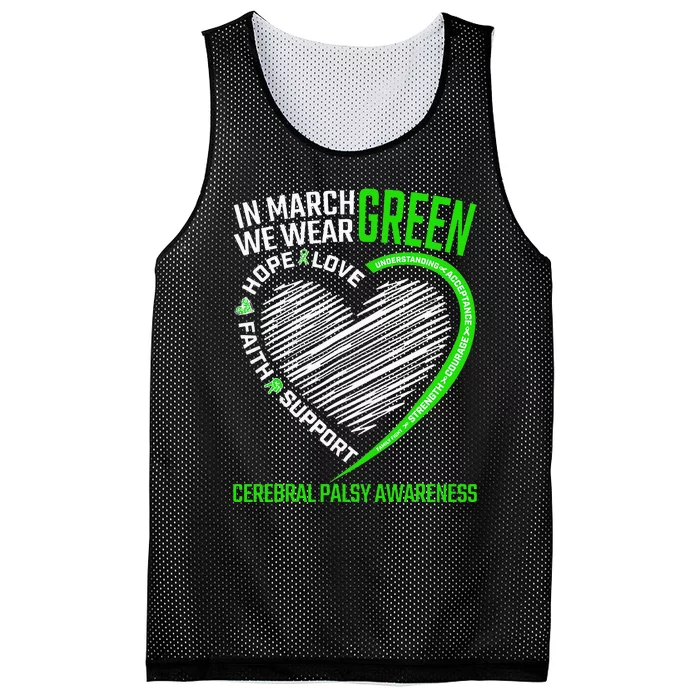 funny Cerebral Palsy awareness green ribbon Mesh Reversible Basketball Jersey Tank