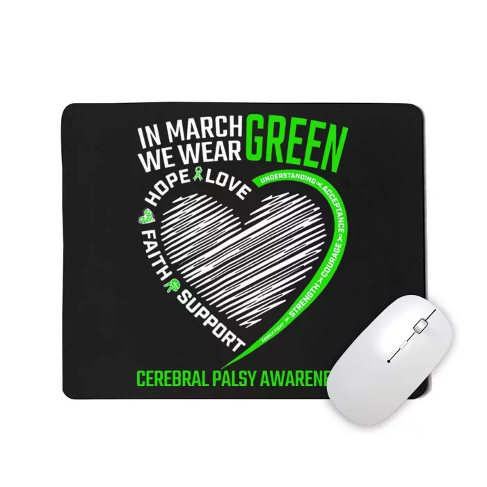 funny Cerebral Palsy awareness green ribbon Mousepad