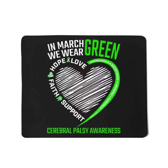 funny Cerebral Palsy awareness green ribbon Mousepad