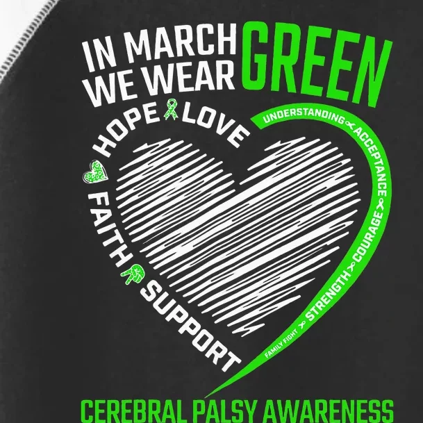 funny Cerebral Palsy awareness green ribbon Toddler Fine Jersey T-Shirt