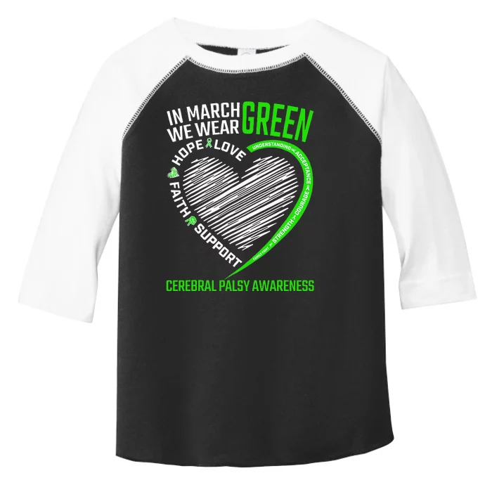 funny Cerebral Palsy awareness green ribbon Toddler Fine Jersey T-Shirt