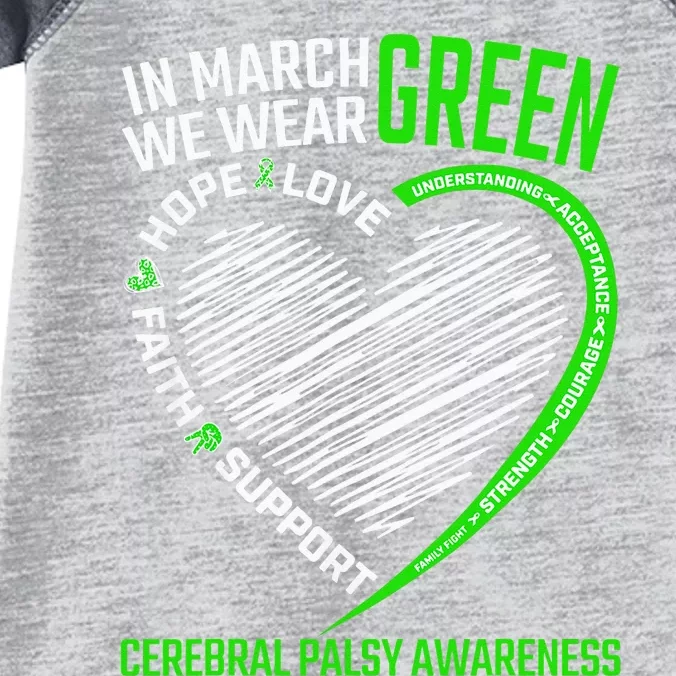 funny Cerebral Palsy awareness green ribbon Infant Baby Jersey Bodysuit