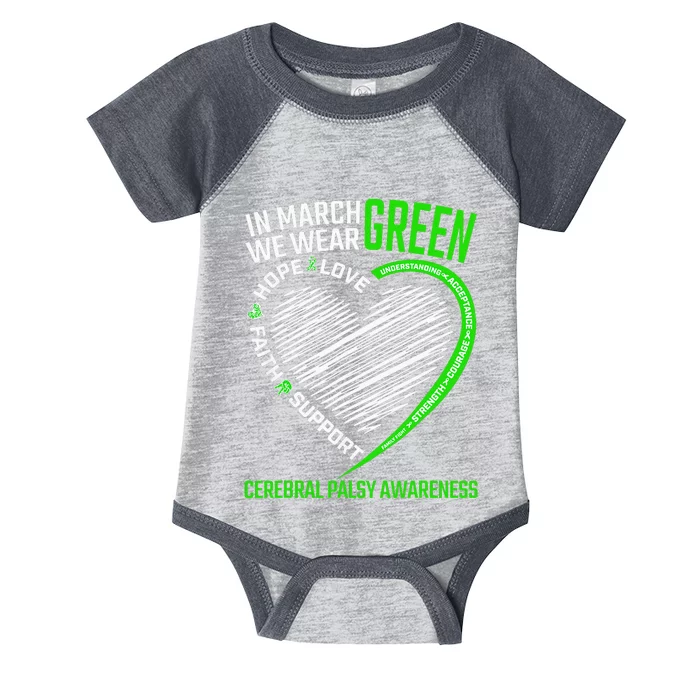 funny Cerebral Palsy awareness green ribbon Infant Baby Jersey Bodysuit