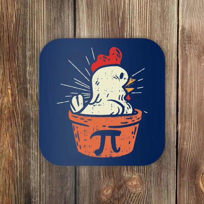 Funny Chicken Pot Pi Day Pie Math Lover Geek Gift 3.14 Coaster