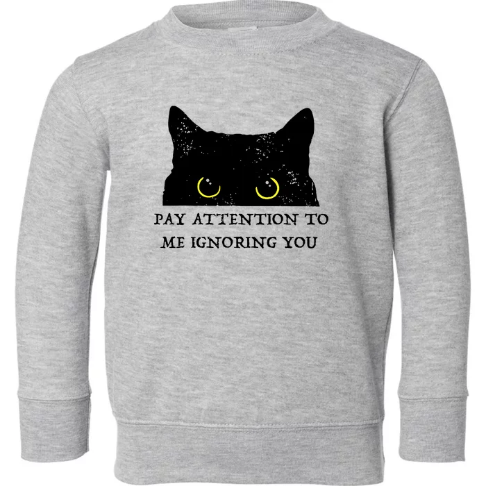 Funny Cat Pay Attention To Me Ignoring You Sarcastic Cat Mom Toddler Sweatshirt