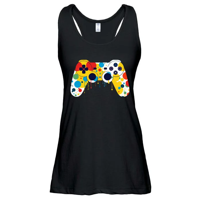 Funny Colourful Polka Dot International Dot Day Video Game Ladies Essential Flowy Tank